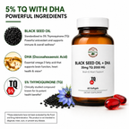 Black Seed Oil + DHA Omega-3, 5% Thymoquinone, 60 Softgels