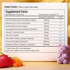 Sea Moss Gummies | Strawberry Flavor Vegan Gummies | Extra Rich 9-in-1 Formulation with Irish Sea Moss, Elderberry, Bladderwrack, Burdock, Ashwagandha, Maca, Zinc, B12 | Energy & Immune Support