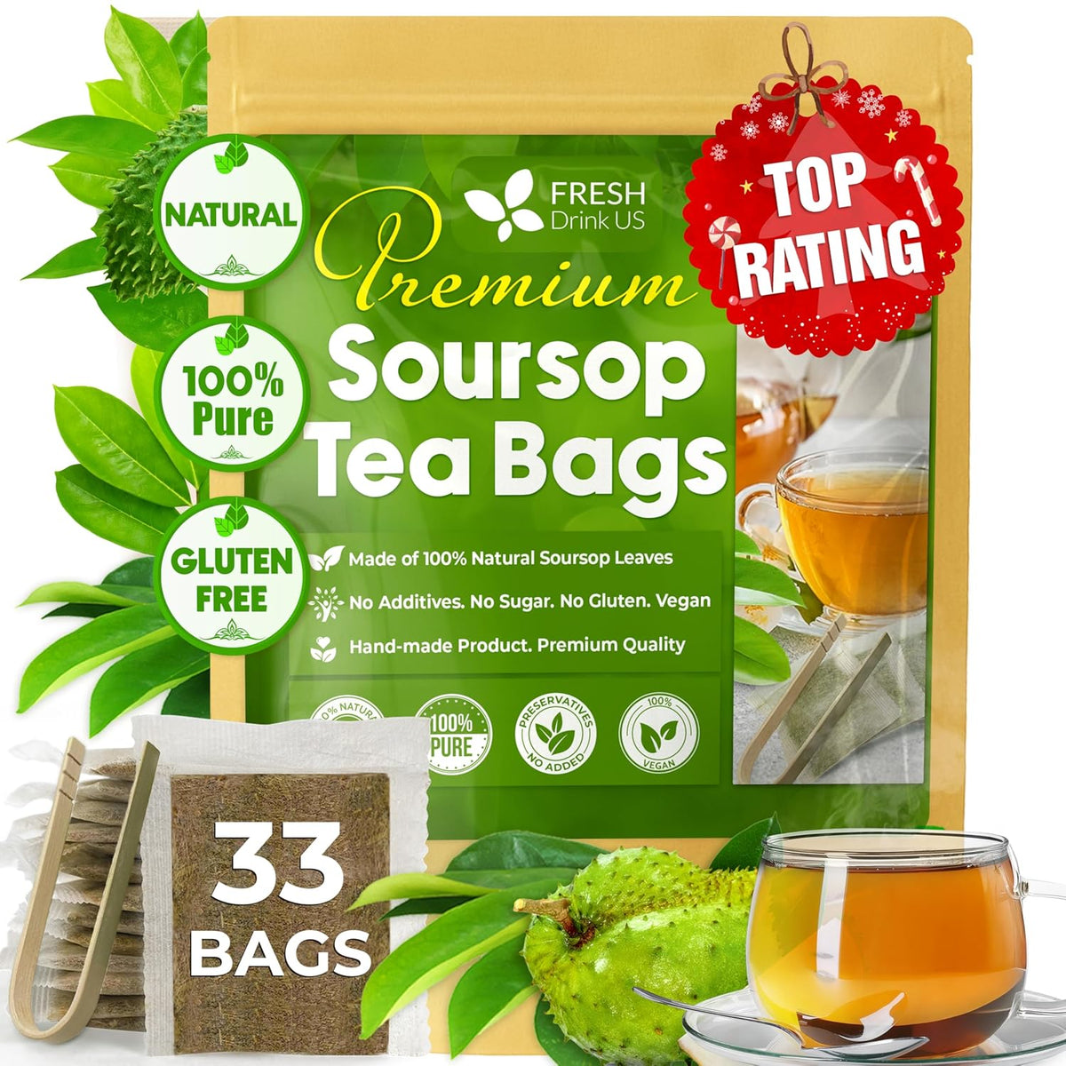 Premium Soursop Graviola Leaf Tea Bags