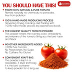 Premium Tomato Powder – 100% Pure Dehydrated Tomato – Non-GMO, Vegan, Gluten-Free, No Additives – Rich Color & Flavor – Great for Cooking, Seasoning, Sauces & More