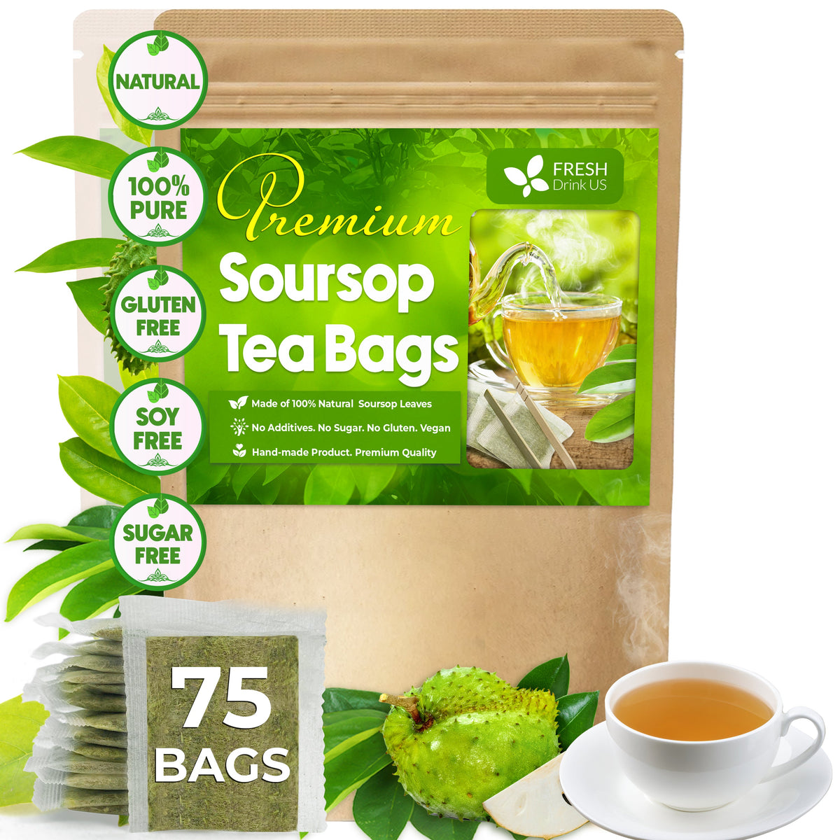 Premium Soursop Leaves Tea Bags