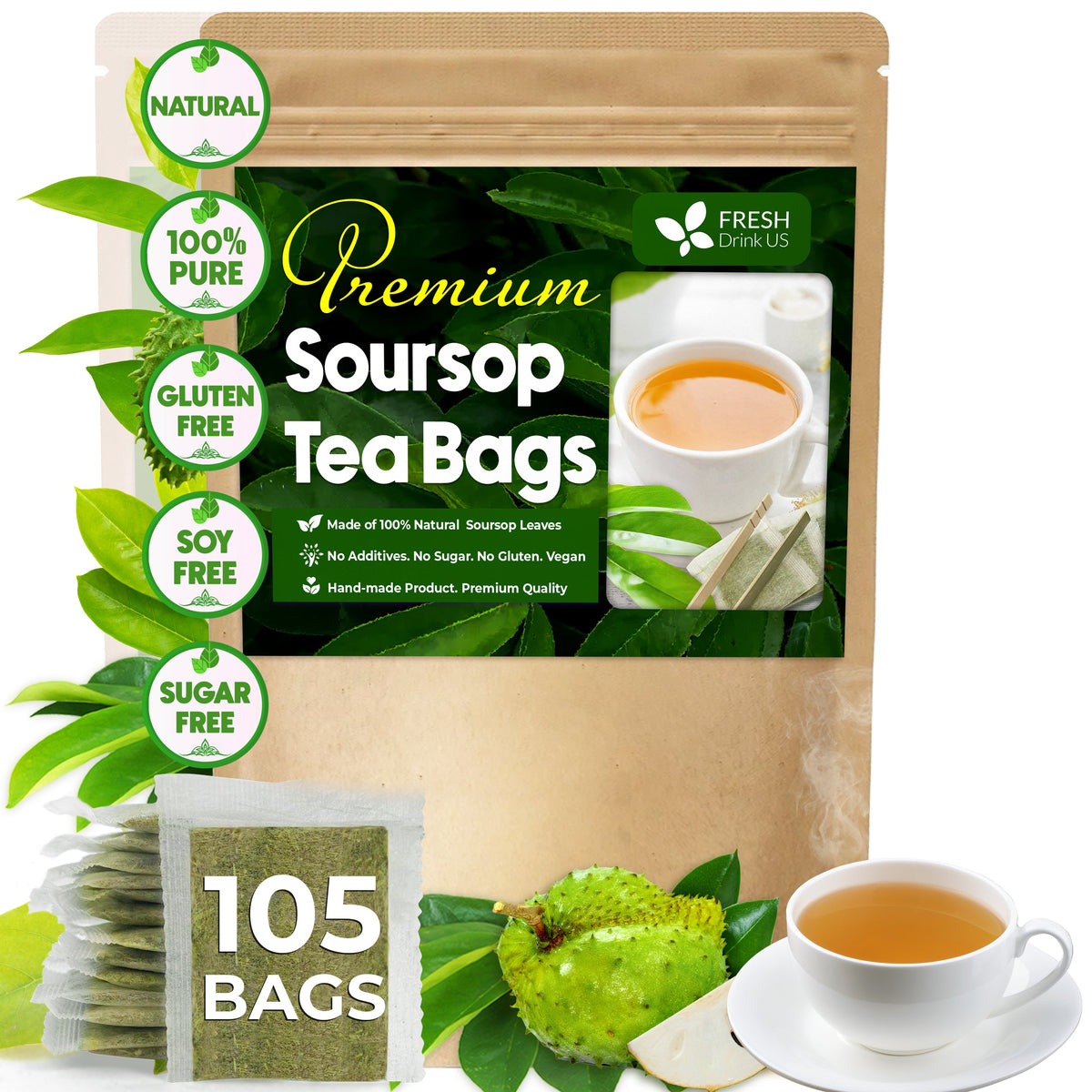 Premium Soursop Leaves Tea Bags