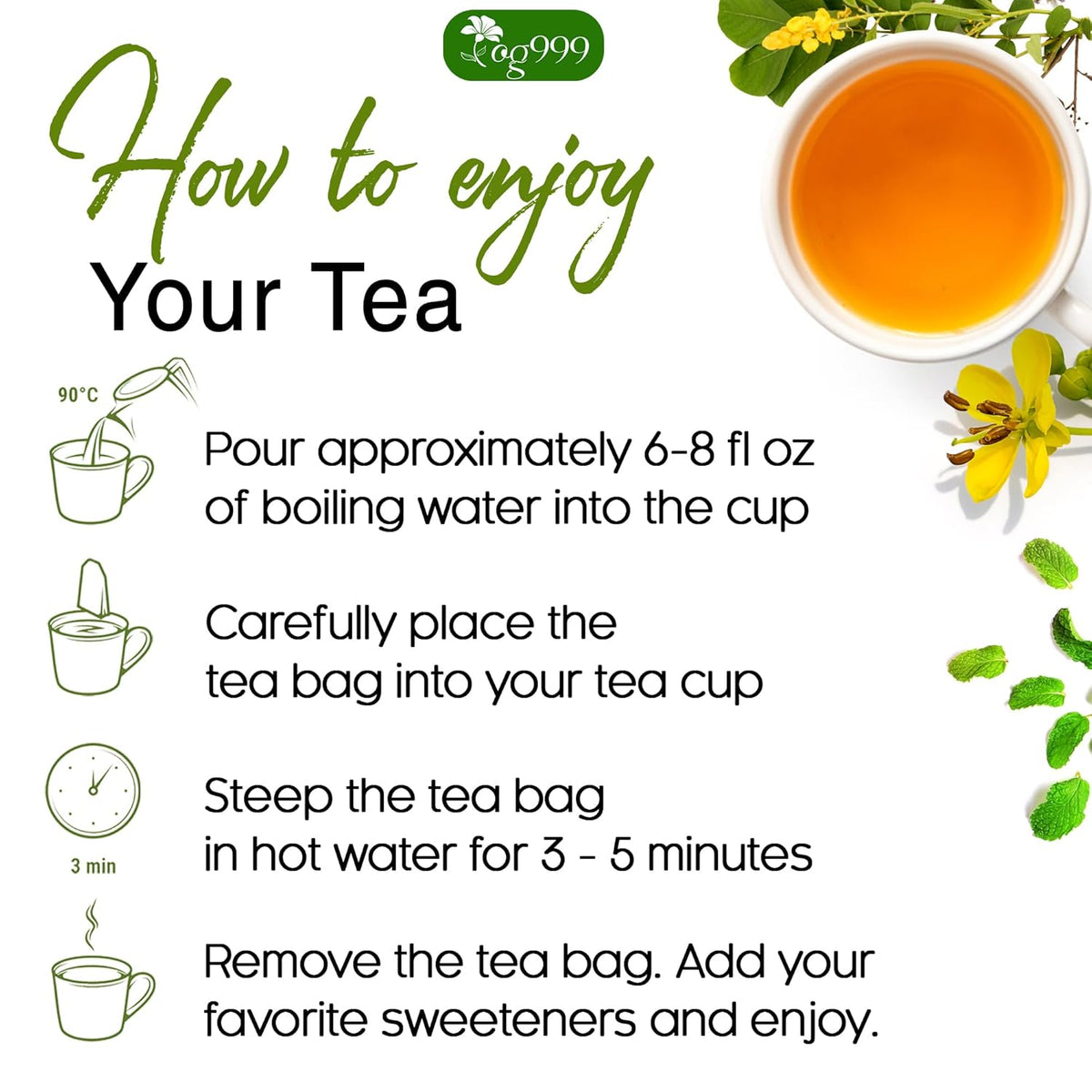 Premium Senna Peppermint Tea Bags. Relieves Constipation Natural Tea