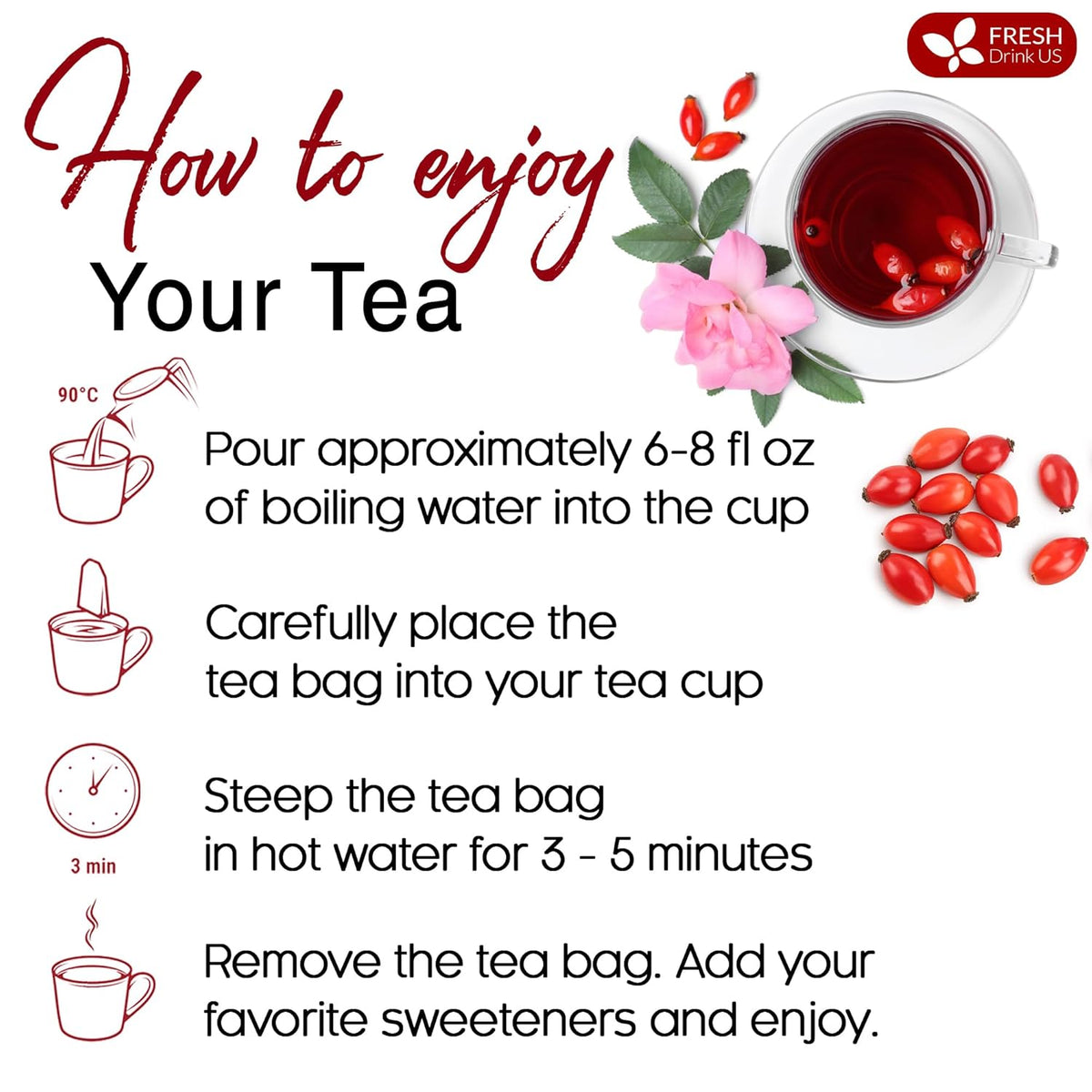 Premium Rosehip Tea Bags