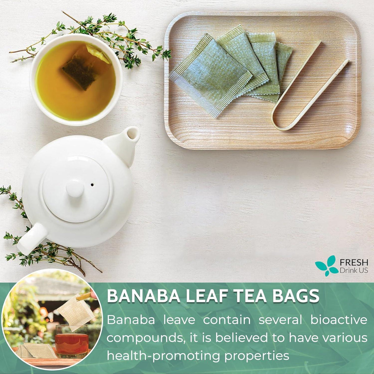 Natural Banaba Dried Leaves, Tea Bags, Powder