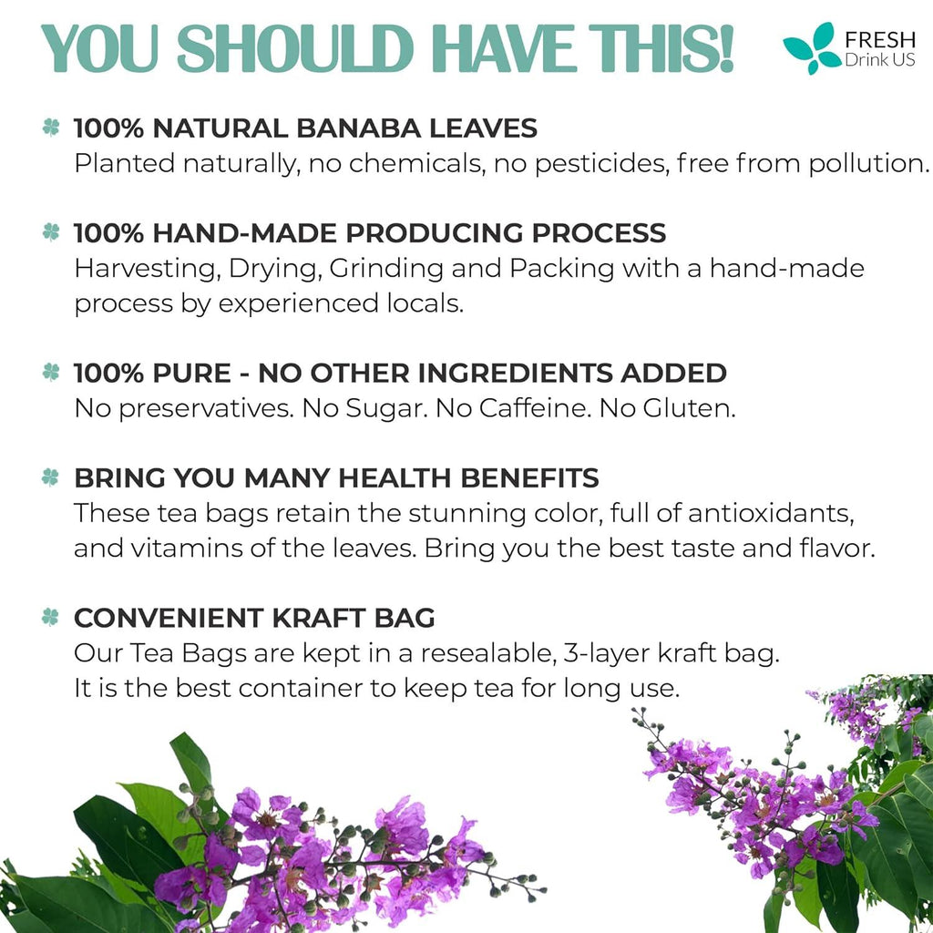 Natural Banaba Dried Leaves, Tea Bags, Powder
