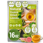 Natural Guava Leaves, Whole Dried Leaves, Cut-and-Sifted Guava leaves, 100% Pure from Guava Leaves, Natural Guava Loose Leaf Herbal Tea, No Additives, No Caffeine, Vegan