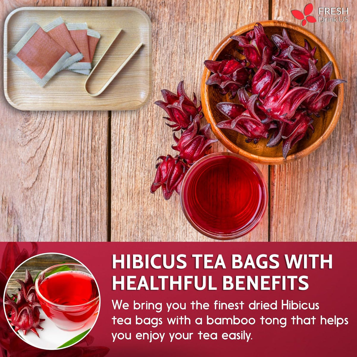 Hibiscus Dried Flowers Tea Bags