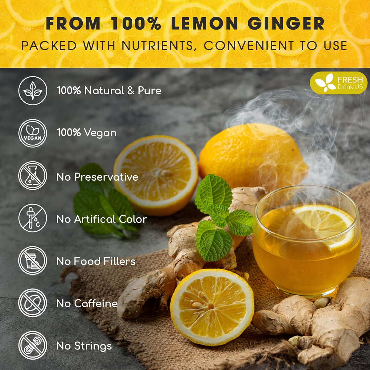 Premium Lemon Ginger Tea Bags