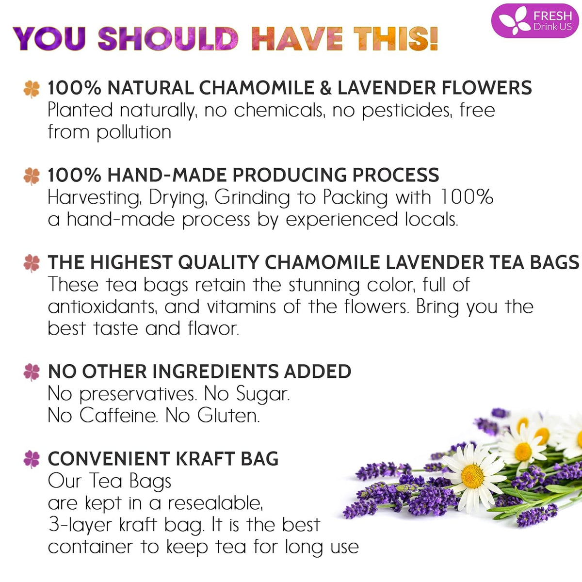Premium Chamomile Lavender Tea Bags
