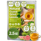 Natural Guava Leaves, Whole Dried Leaves, Cut-and-Sifted Guava leaves, 100% Pure from Guava Leaves, Natural Guava Loose Leaf Herbal Tea, No Additives, No Caffeine, Vegan