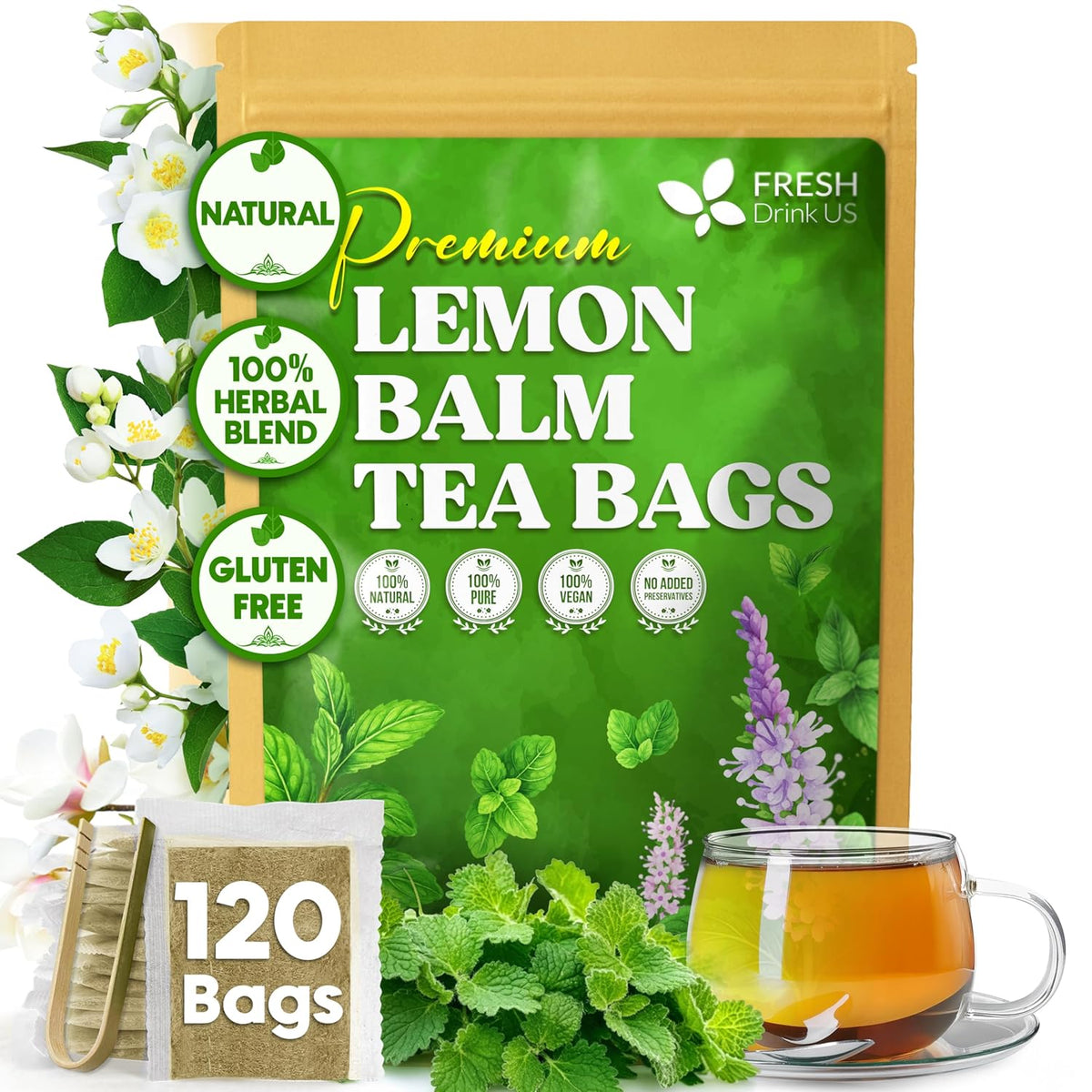 Premium Lemon Balm Leaf Tea Bags