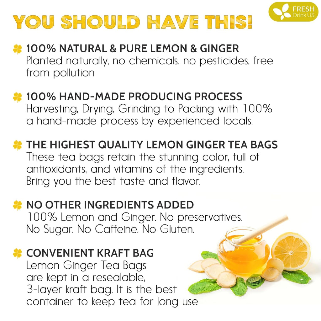 Premium Lemon Ginger Tea Bags