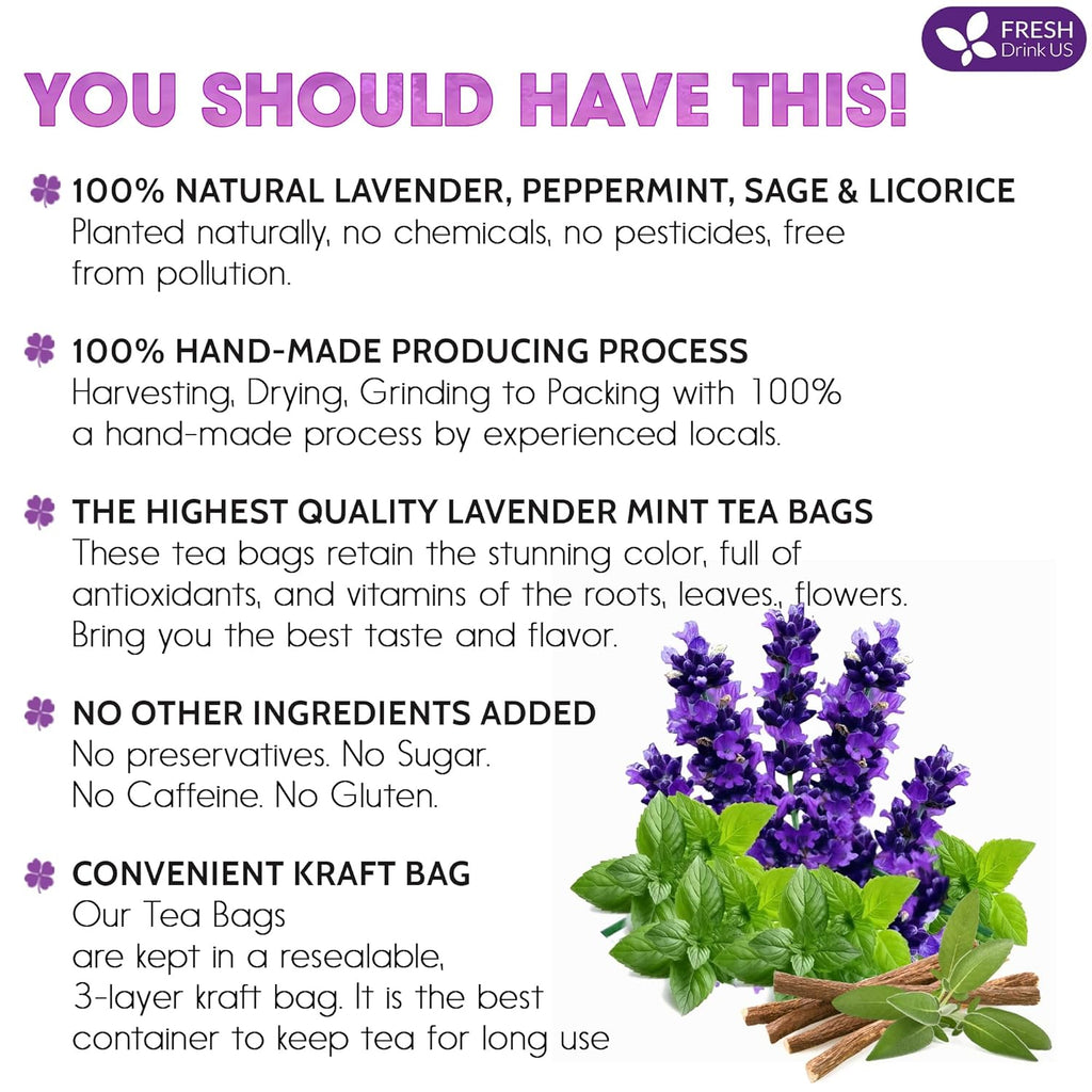 Premium Lavender Mint Tea Bags