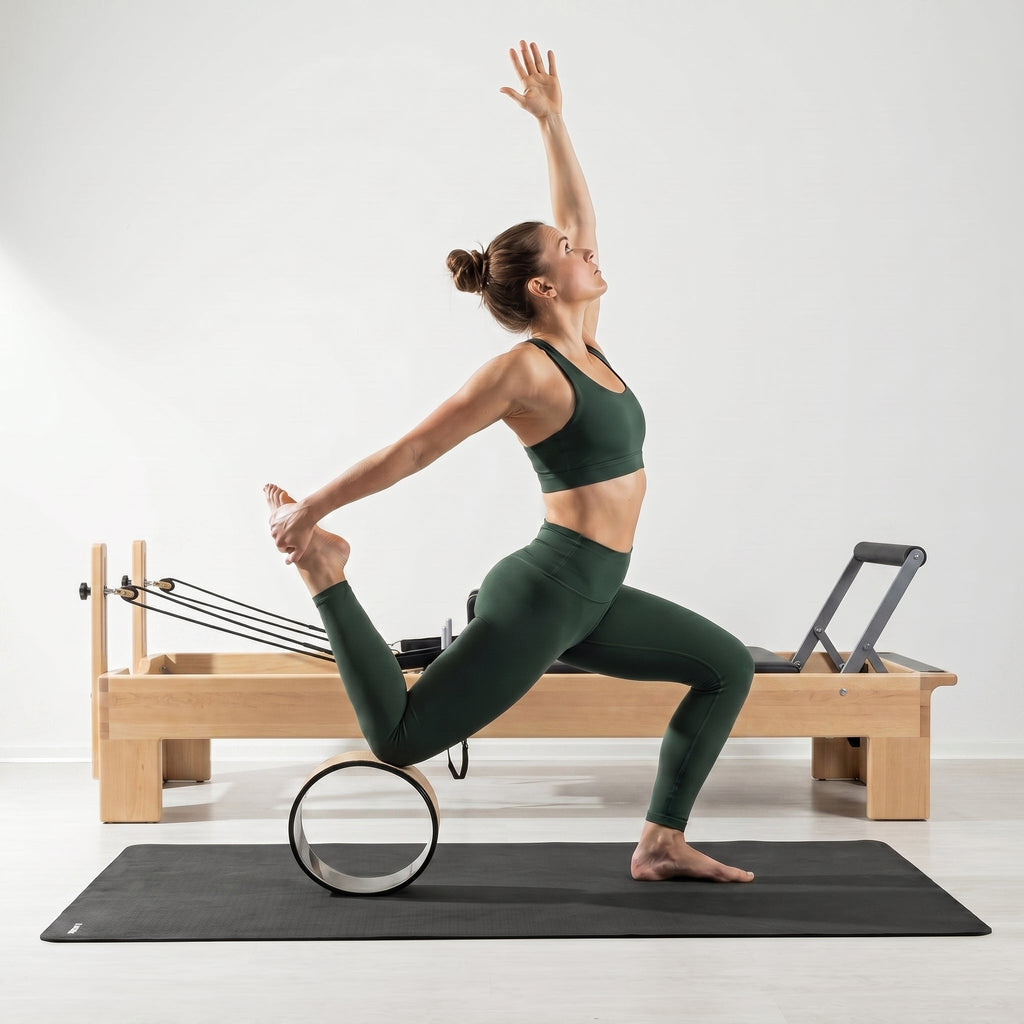Premium Wooden Pilates and Yoga Wheel with Cork
