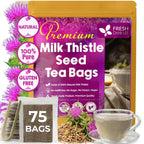 Premium Milk Thistle Tea Bags, 100% Natural & Pure from Milk Thistle Seeds. Milk Thistle Seed Herbal Tea. Milk Thistle Seed Tea. Made with Natural Material Tea Bags. No Sugar, No Caffeine, No Gluten, Vegan.
