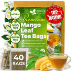 Mango Leaf, Whole Dried Leaves, Tea Bags, Powder, 100% Natural & Pure from Mango Leaves. Mango Dried Leaves. Loose Leaf Mango Herbal Tea. Mango Leaf Tea. No Sugar, No Caffeine, No Gluten, Vegan.