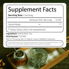 Yerba Mate Tea Bags, Hi-Caffeine, Unsmoked Yerba Mate Tea Bags, Super-Green Yerba Mate, No Dust