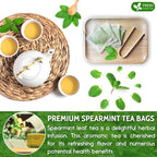 Cooling Heart & Mood Soother Duo – Hibiscus Flower & Spearmint Leaf Tea Bags for Refreshing Calm, Daily Balance & Relaxation