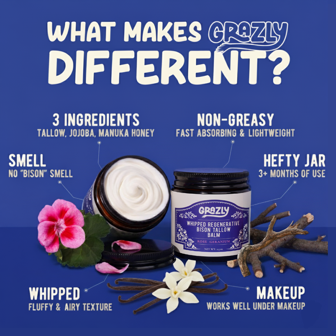 Whipped Bison Tallow & Manuka Honey Moisturizing Balm