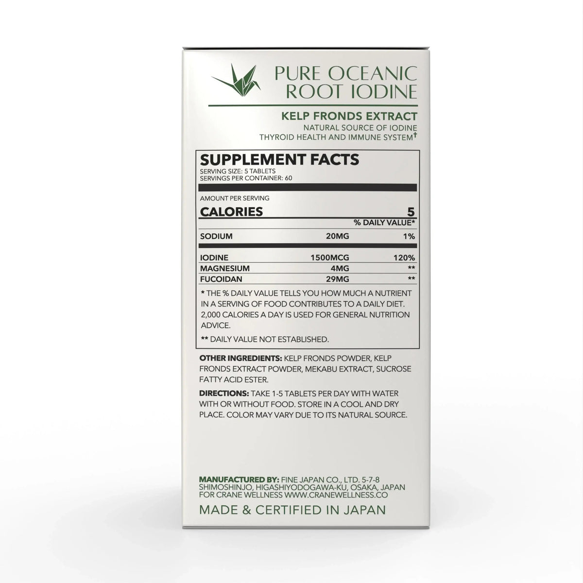 Pure Oceanic Root Iodine Kelp Root Tablets